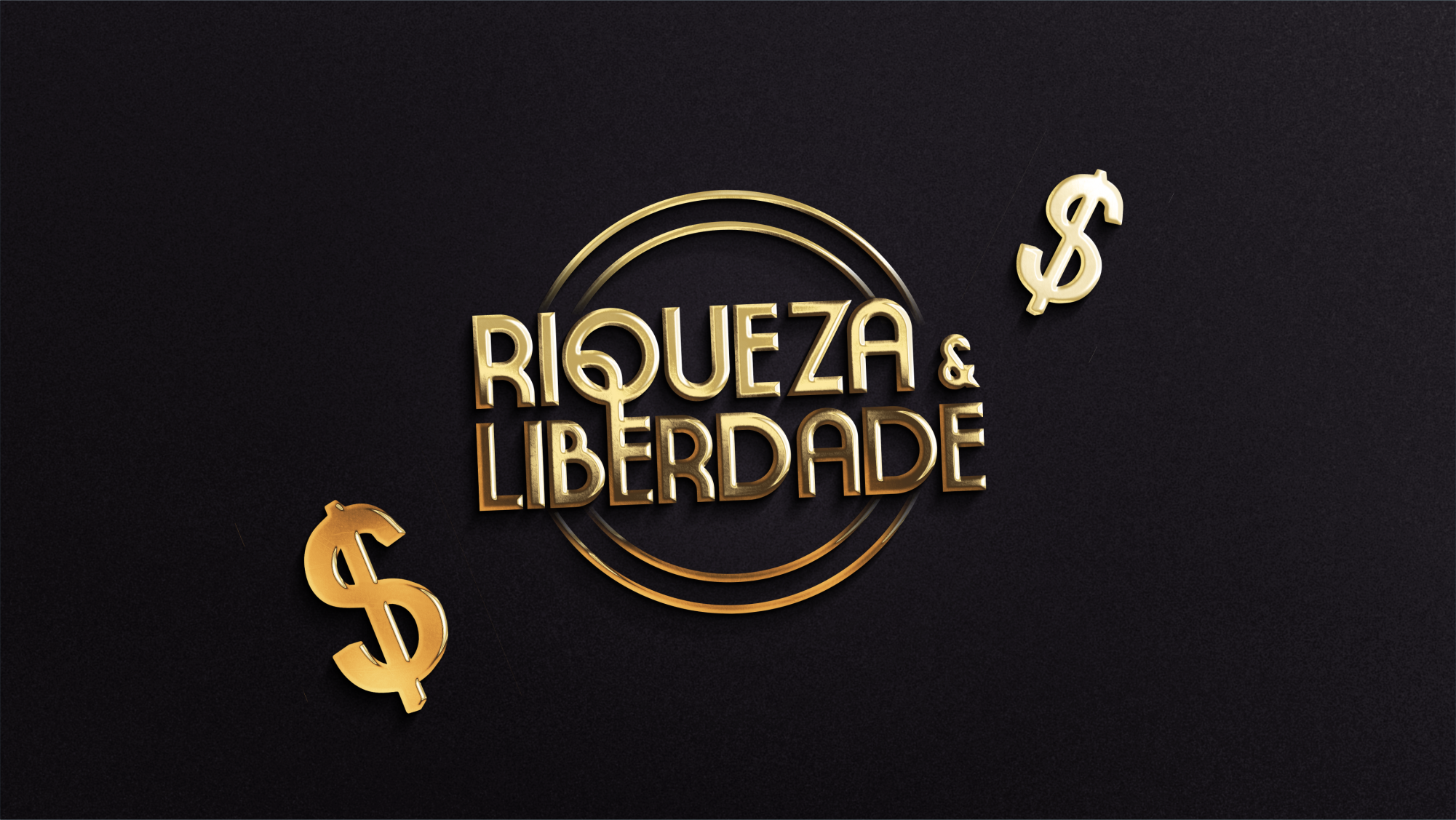 Arte original dourada da marca Riqueza & Liberdade